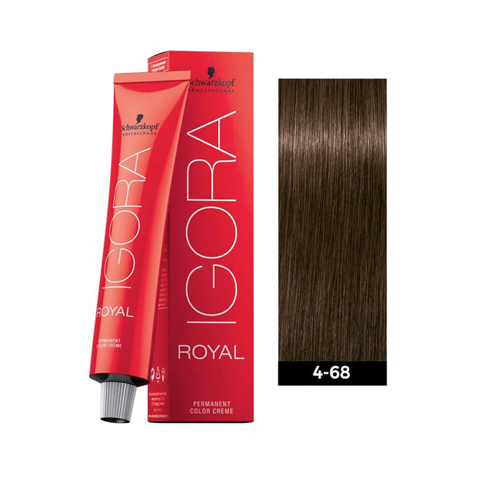 Schwarzkopf Igora Royal Natural Hair Color – Medium Brown Auburn Red 4-68